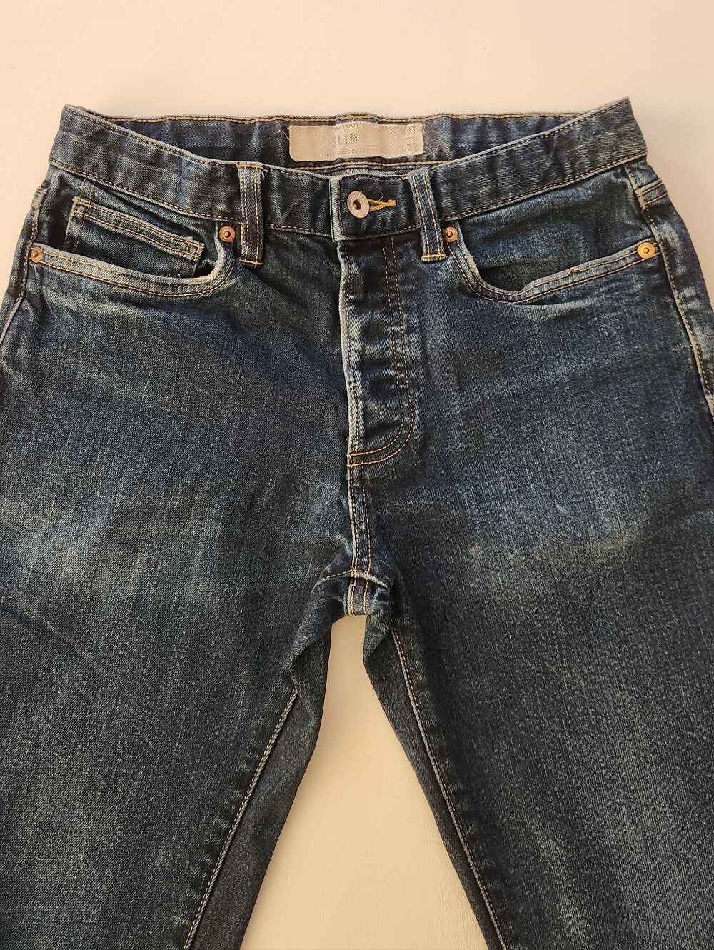 Topman Men's Slim Jeans in Dark Blue Wash
